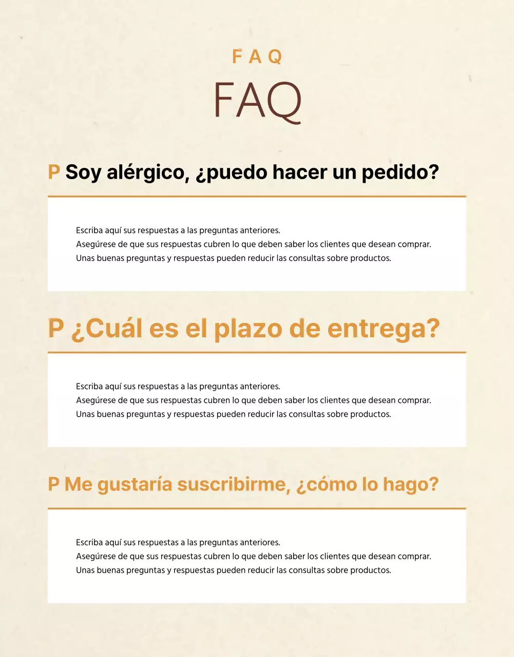 Promueve una tienda de guarniciones de aspecto tradicional en beige y naranja