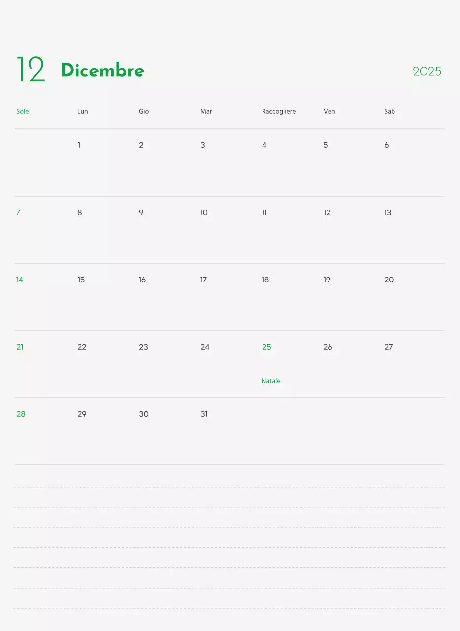 Un calendario con la foto di un cucciolo e un simpatico messaggio in colore verde.