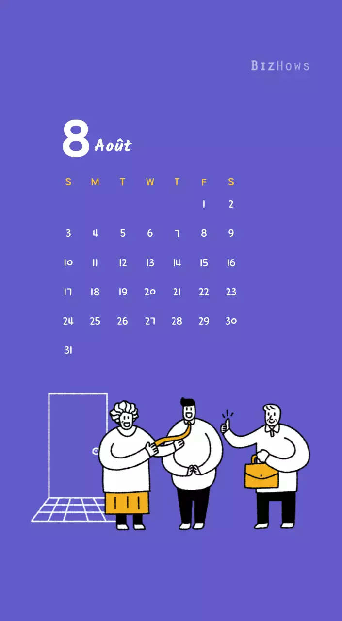 Calendrier du Nouvel An avec de jolies illustrations