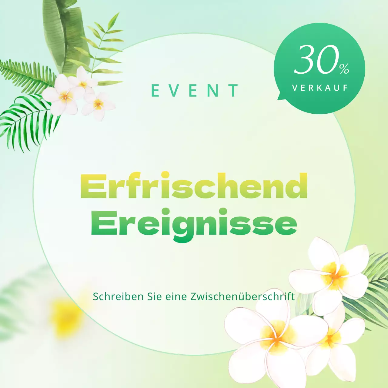 Tropischer Blumenhintergrund in Mint und Hot Pink