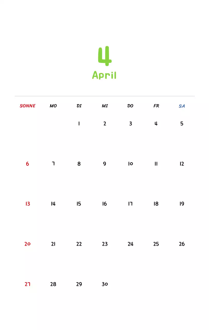 Neujahrskalender mit niedlichen Illustrationen