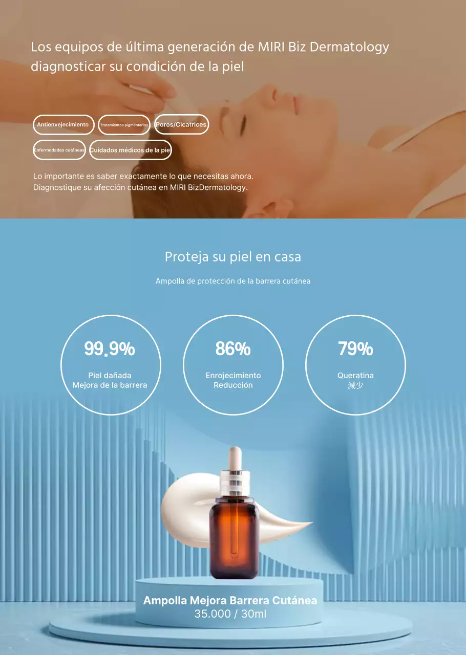 Promueva el cuidado sofisticado de la piel en azul y beige