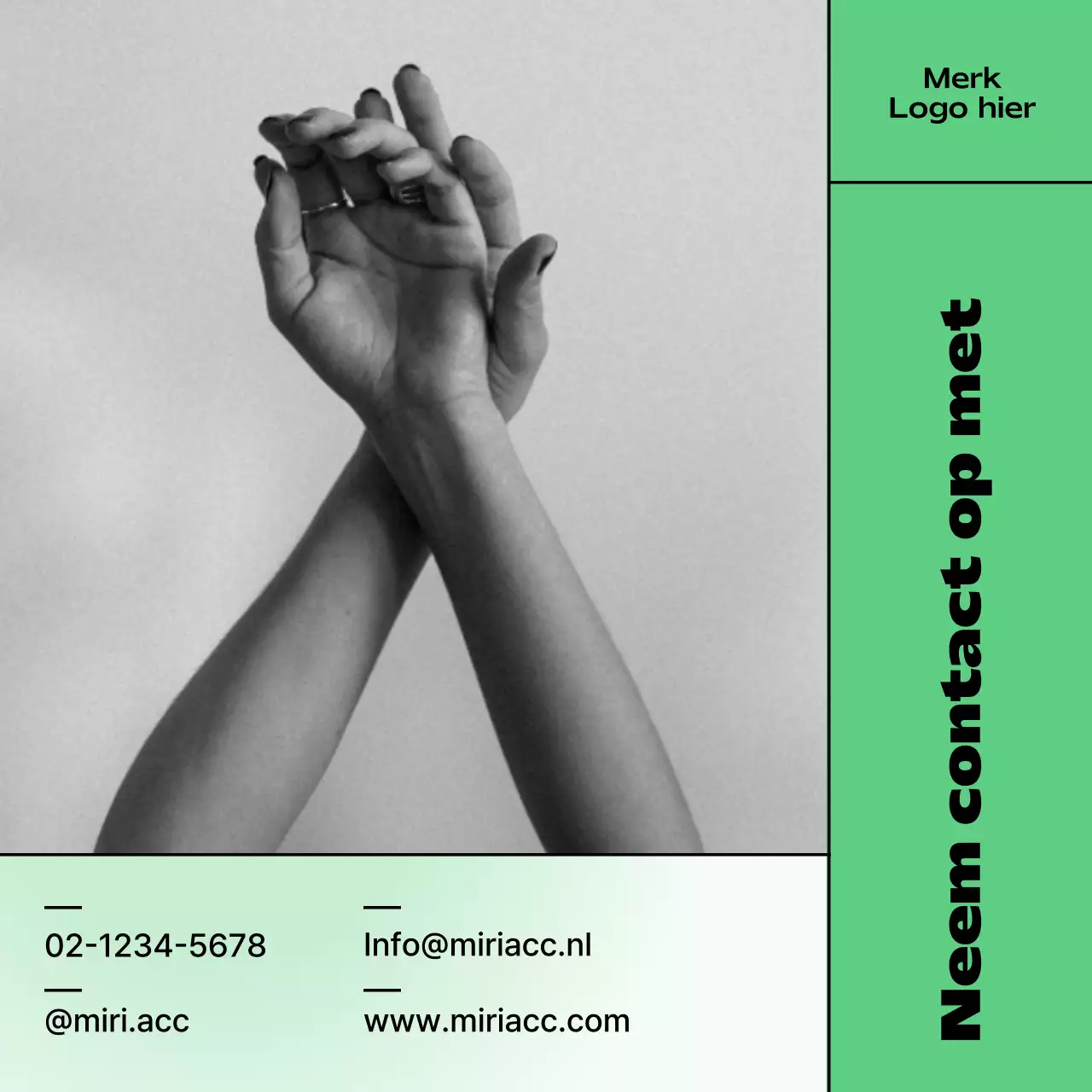 Promoot een groen, kitscherig merk