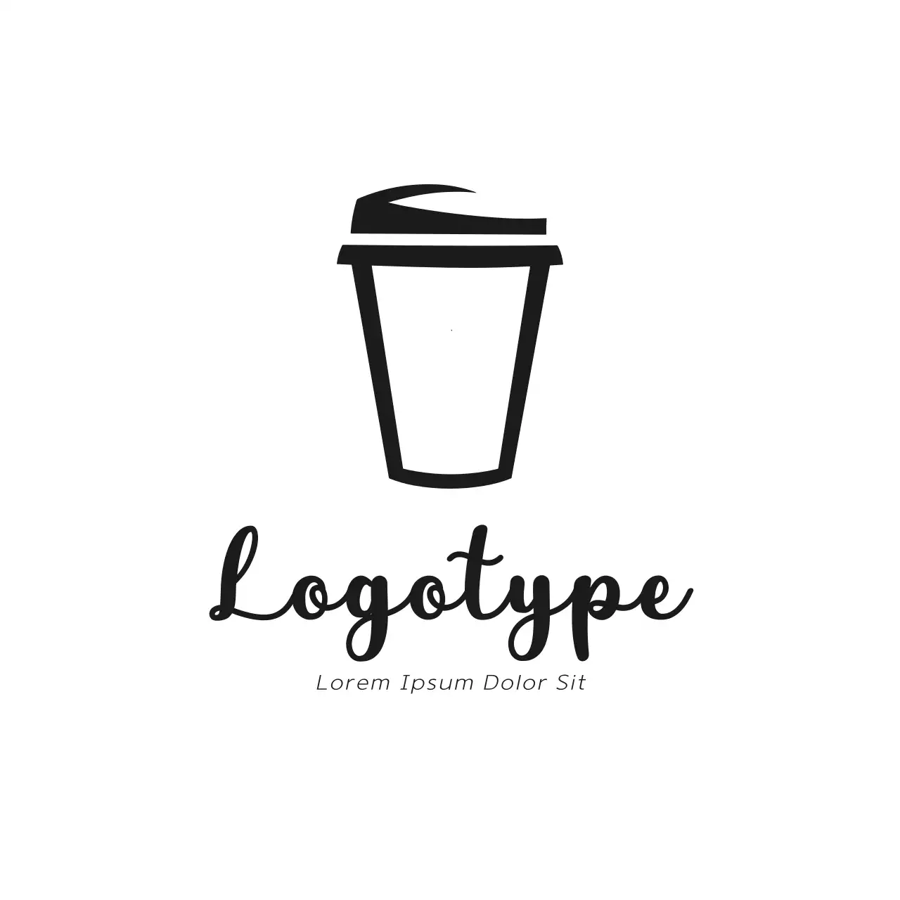 Black Minimal Coffee Logo