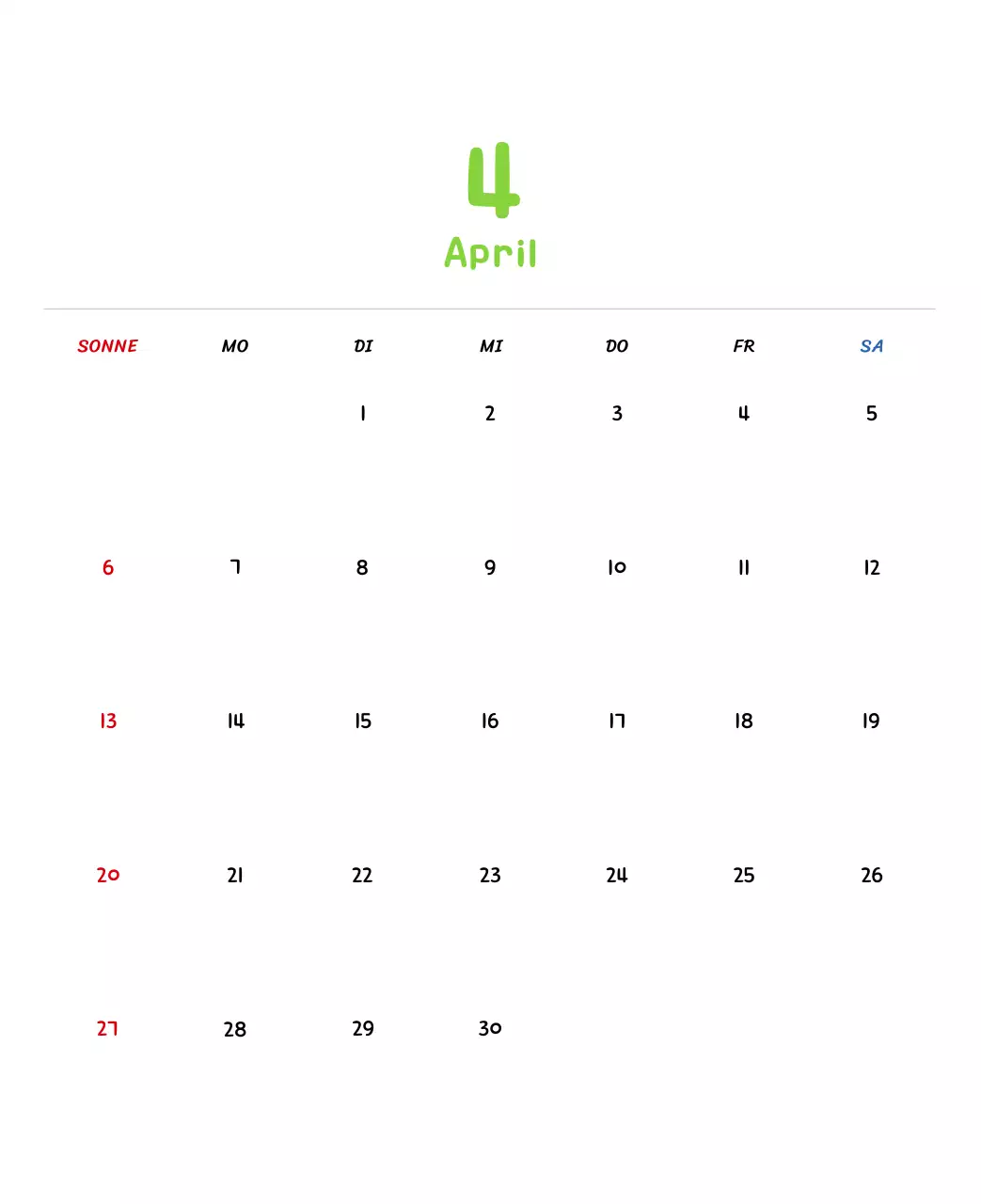 Neujahrskalender mit niedlichen Illustrationen