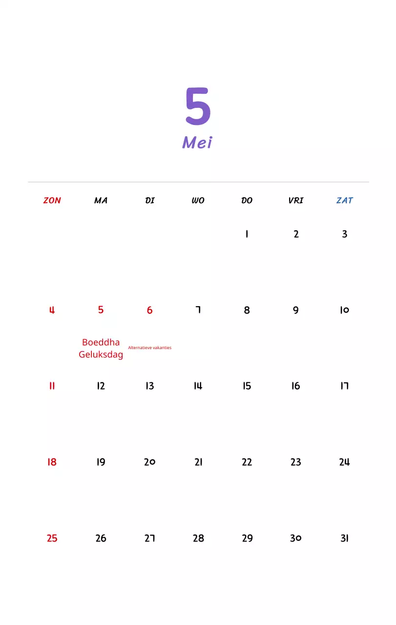 Nieuwjaarskalender met schattige illustraties