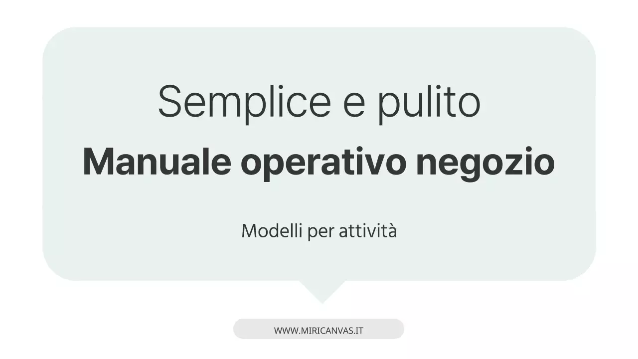 Manuale operativo del punto vendita semplice Libro in bianco e risorse formative alla menta