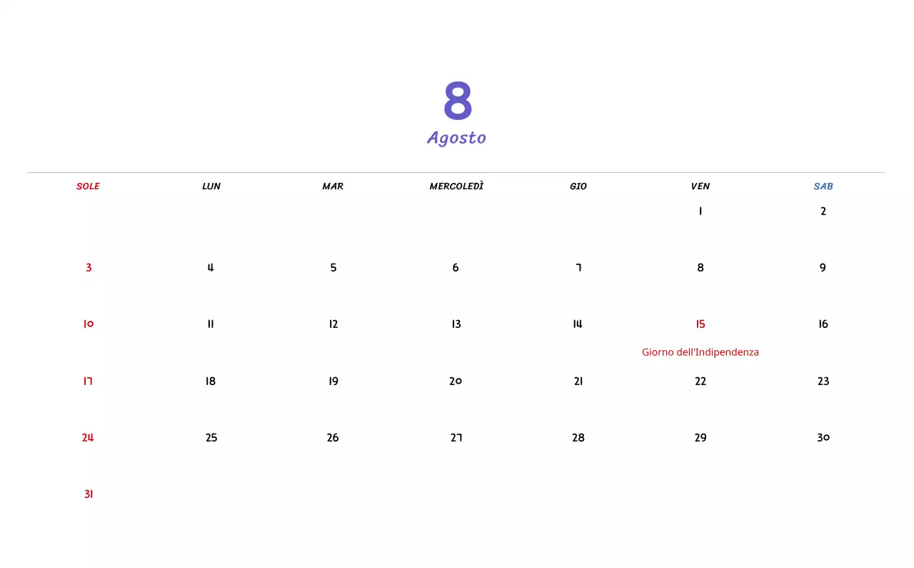 Calendario di Capodanno con simpatiche illustrazioni