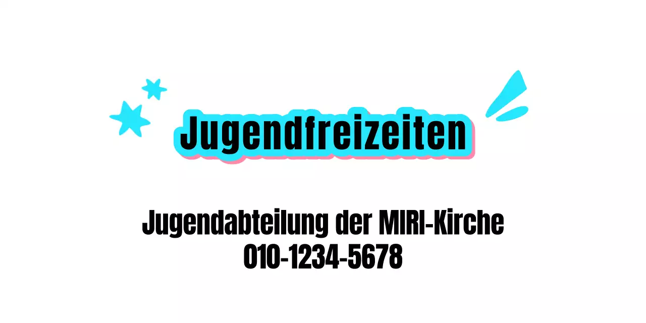 Förderung einer hellblauen und rosa Jugendfreizeit