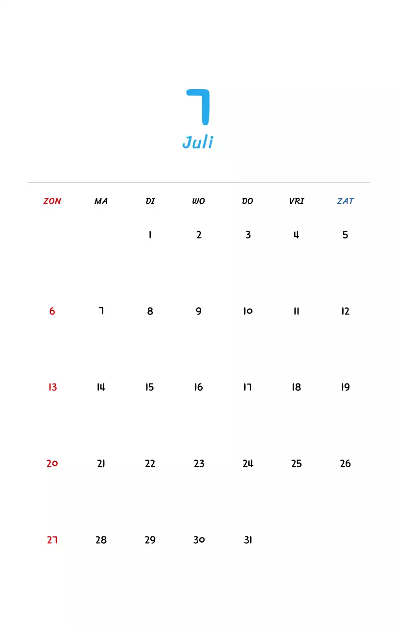 Nieuwjaarskalender met schattige illustraties