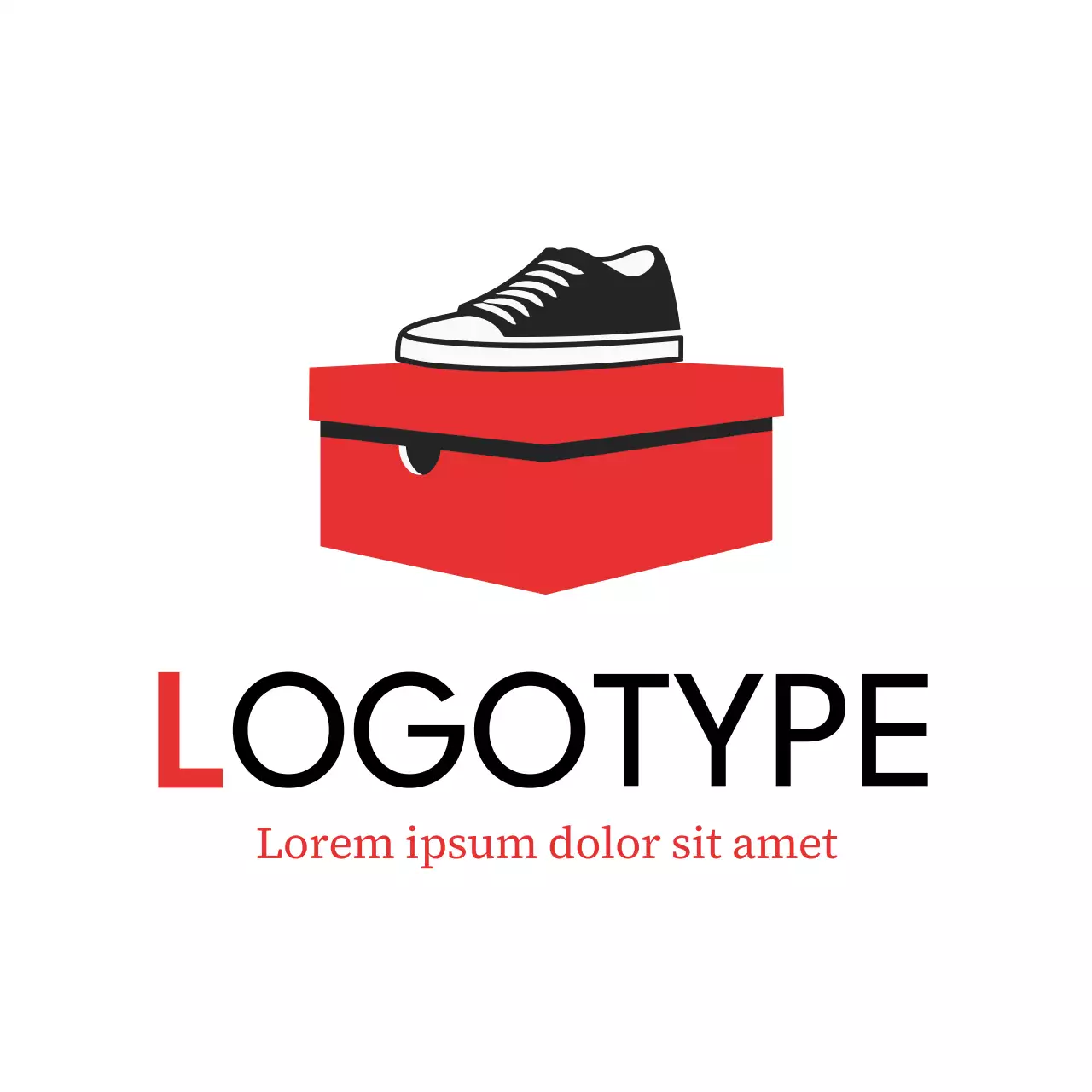 Red Minimal Shoe Logo