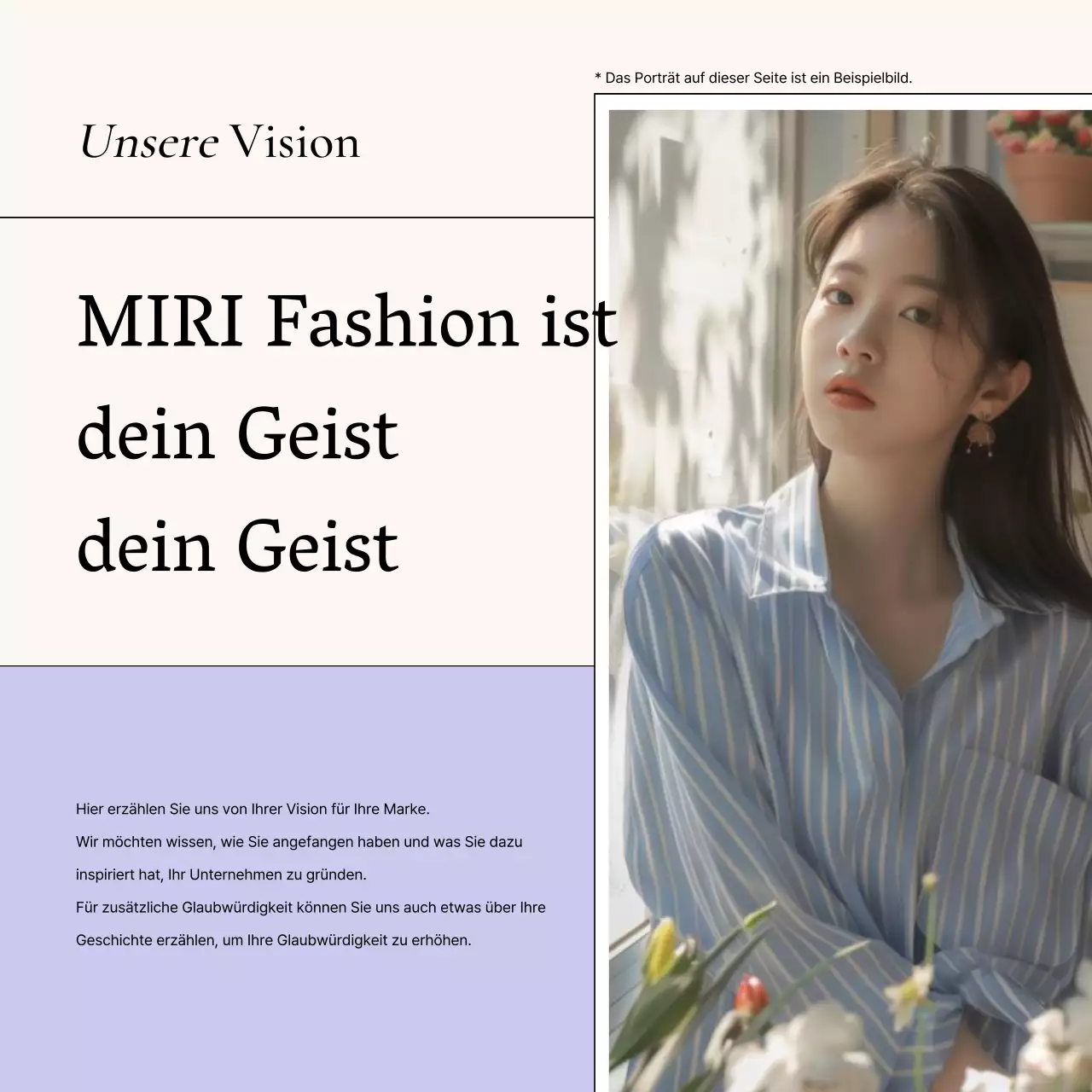 Förderung eines modernen Brandings in Lavendel und Elfenbein