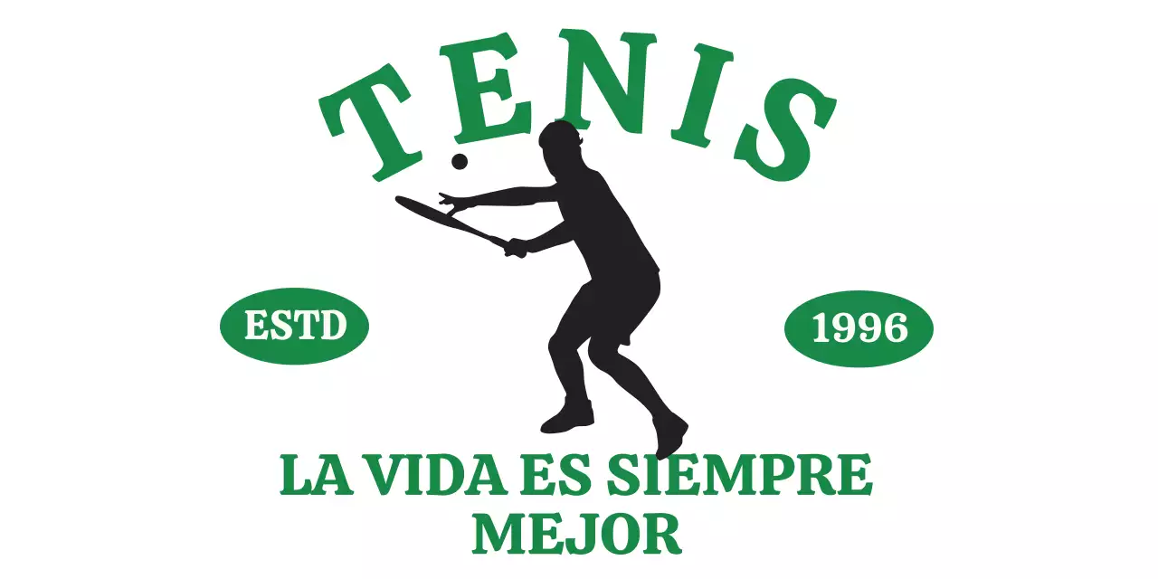 Club de tenis en verde y negro con aire vintage