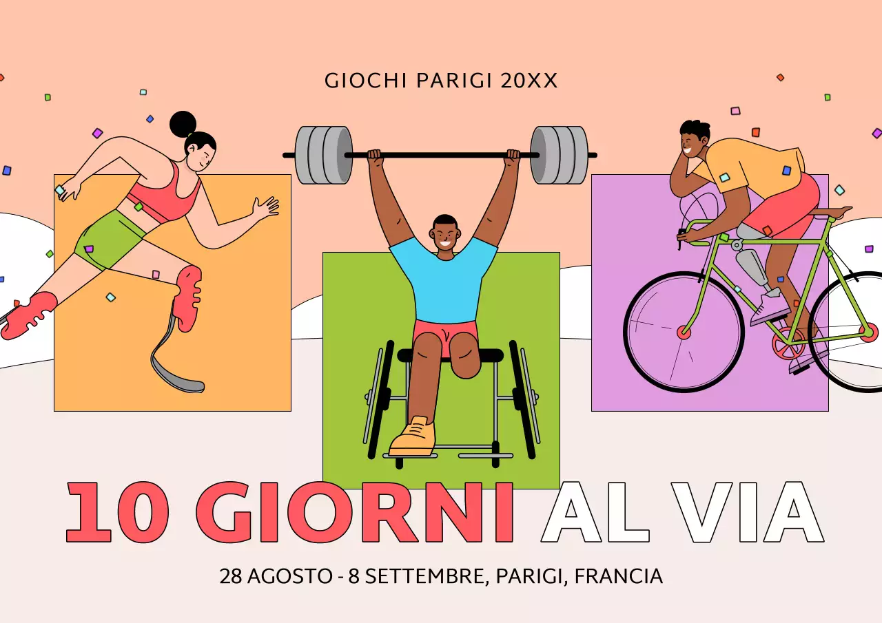 Pubblicità di eventi sportivi di tendenza in chartreuse e arancione