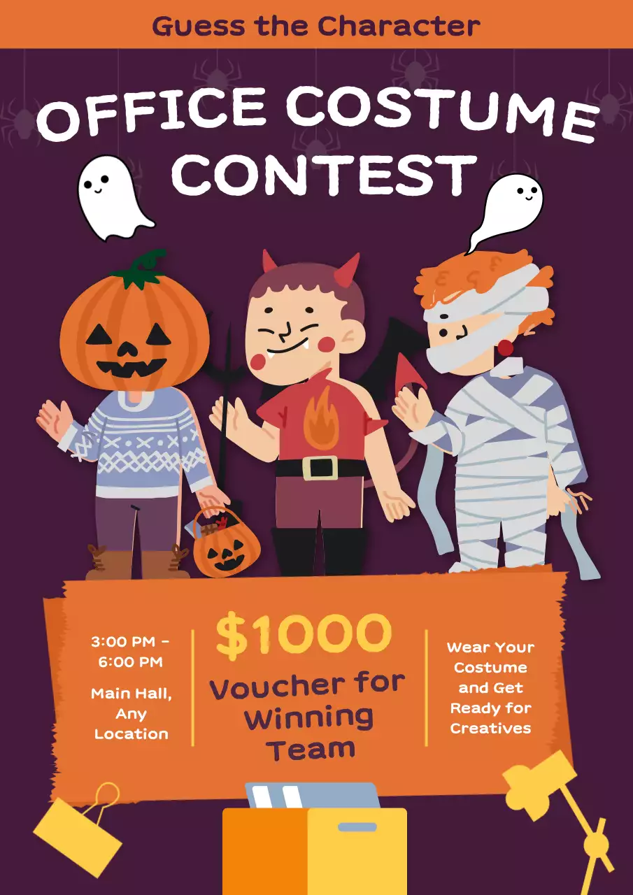 Purple Creative Costume Contest Advertisement Poster