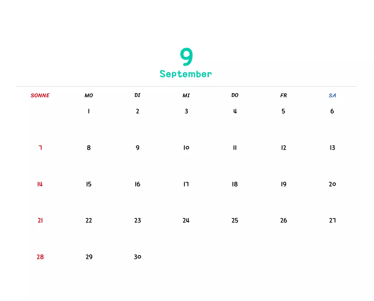 Neujahrskalender mit niedlichen Illustrationen