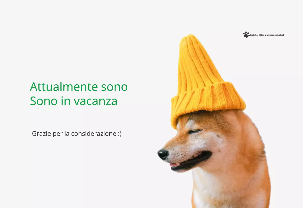 Un calendario con la foto di un cucciolo e un simpatico messaggio in colore verde.