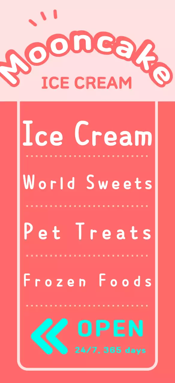 Sweet and cute ice cream character signage