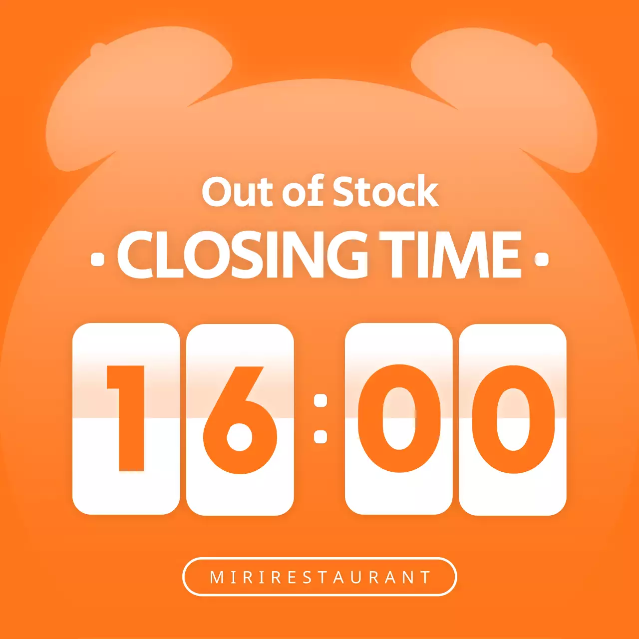 Orange Simple Restaurant Announcement Social Media Post