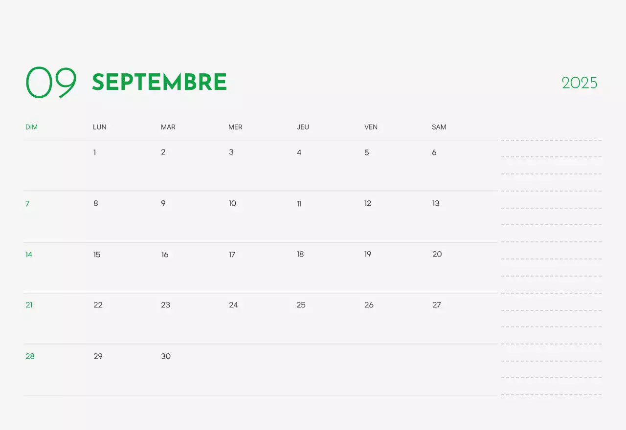 Un calendrier avec une photo de chiot et un message mignon dans une couleur verte.