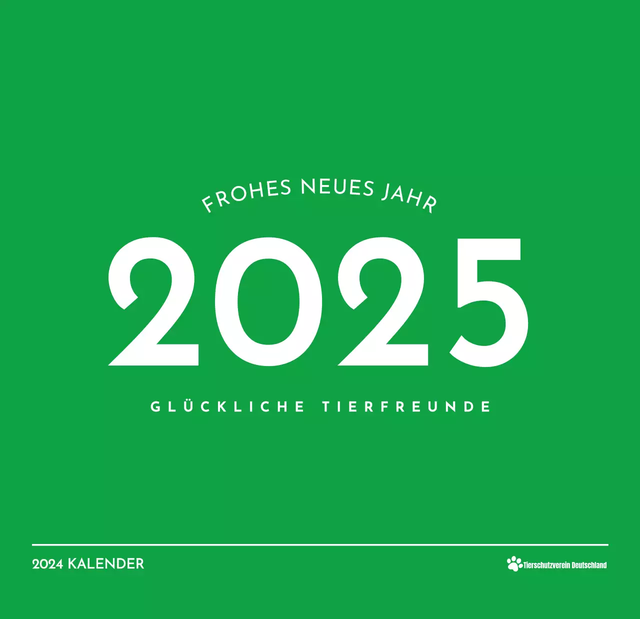 Ein Kalender mit einem Welpenfoto und einer süßen Botschaft in grüner Akzentfarbe