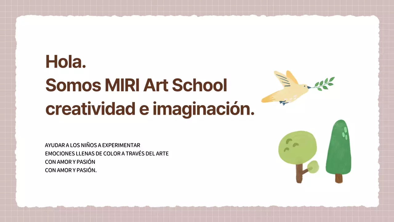 Un acogedor prospecto de escuela de arte en beige y marrón
