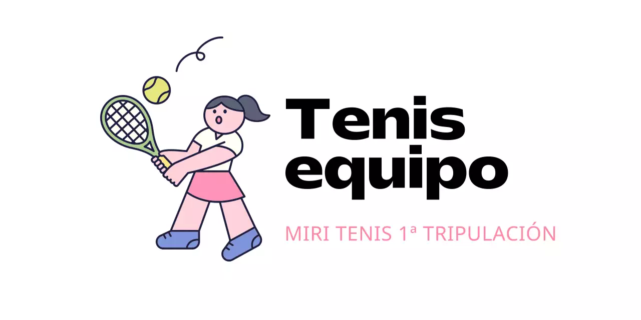 Logotipo de un club con un simpático personaje jugando al tenis.
