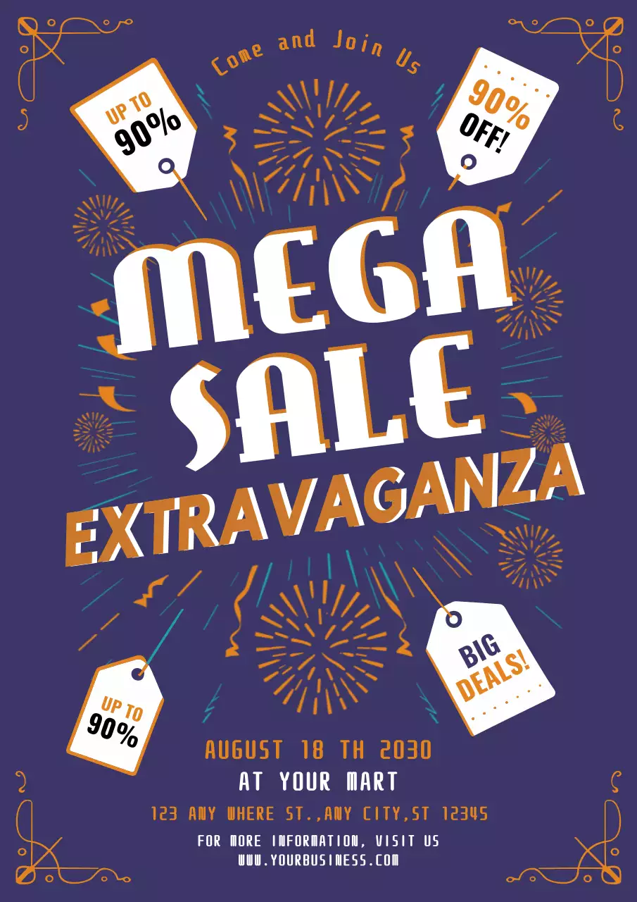 Purple Bold Sale Promotion Poster