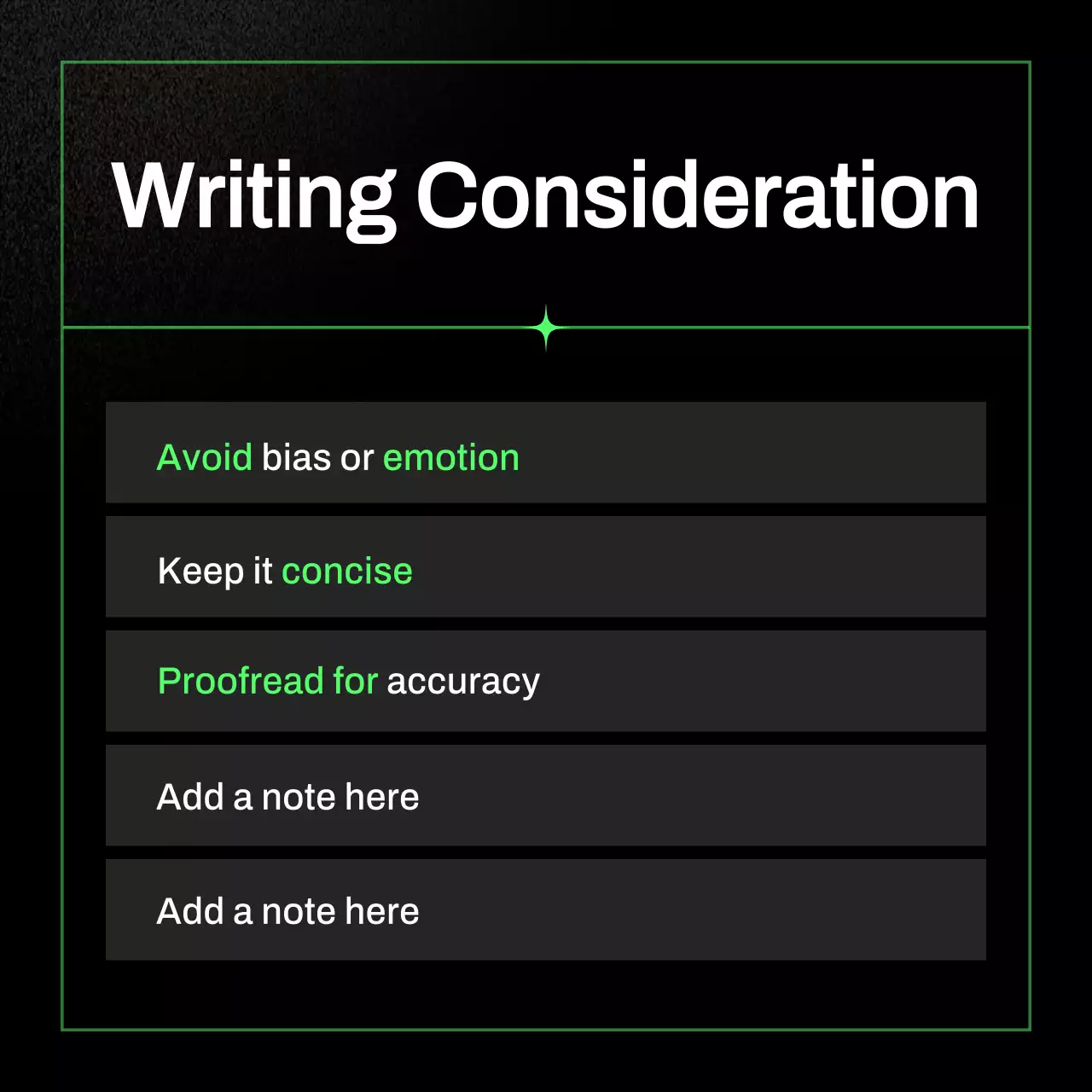 Black Modern Writing Guide Instagram Carousel