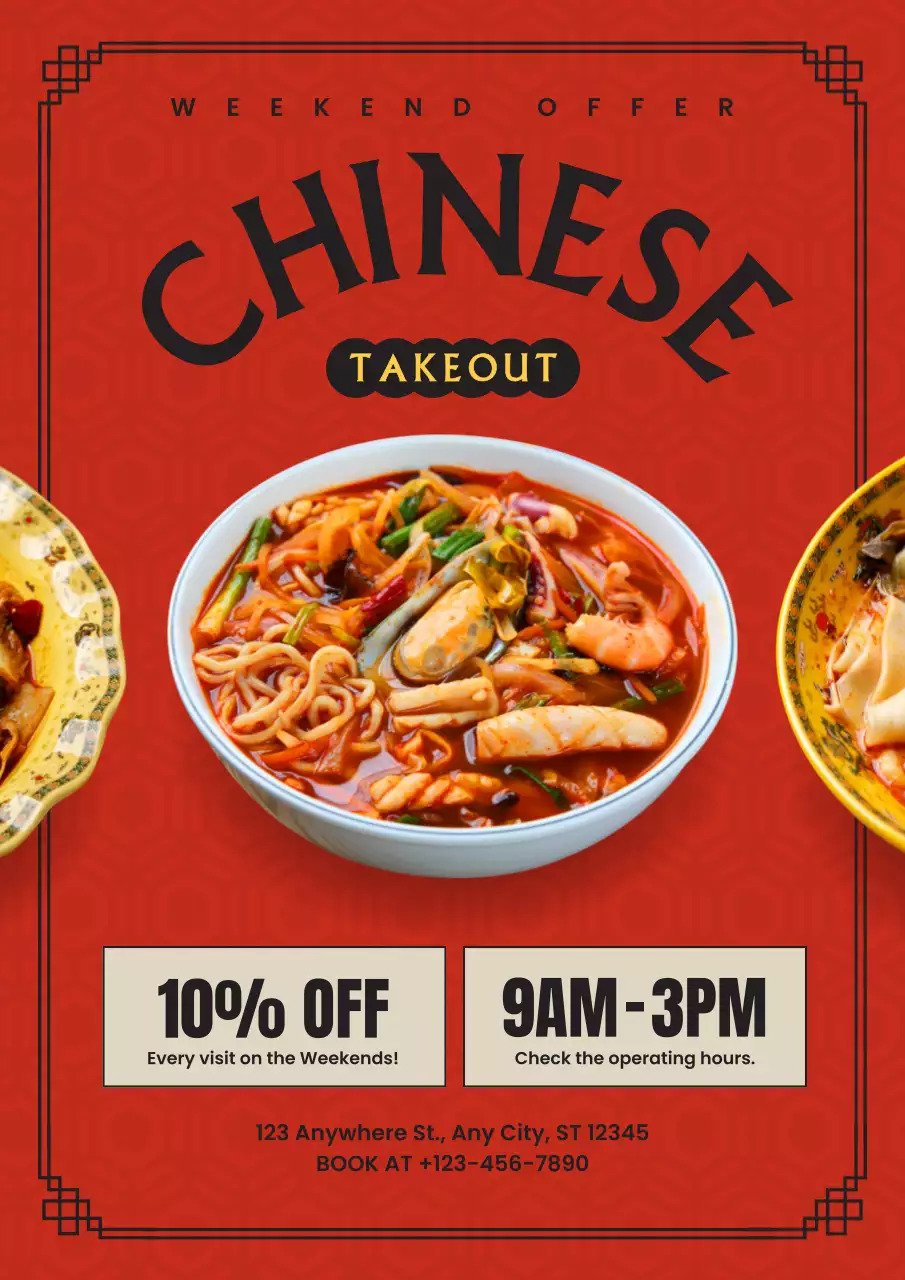 Red Traditional Chinese Promotion Poster