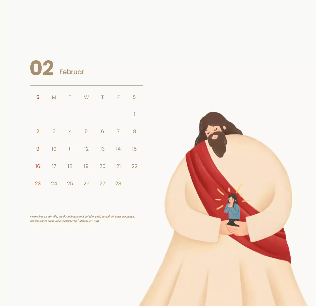 Ein Andachtskalender mit gemütlichen Illustrationen und Bibelversen auf hellblauem Hintergrund