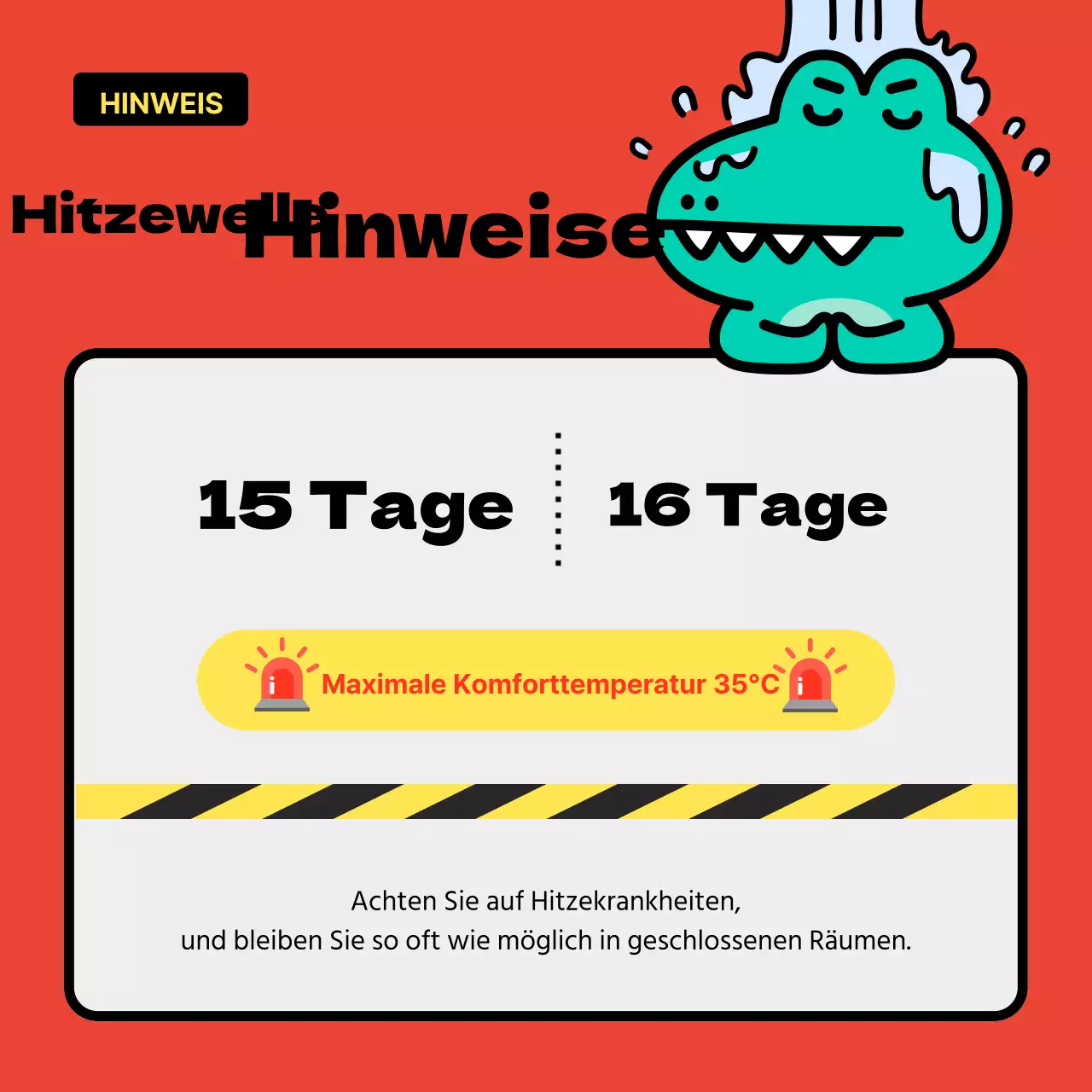 Hitzewarnungen in rot und grün