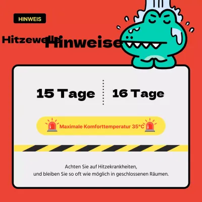 Hitzewarnungen in rot und grün