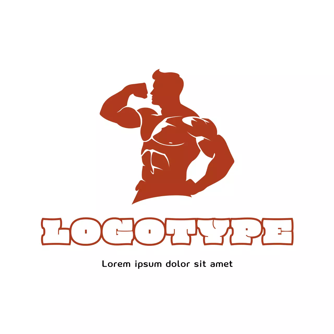 Orange Retro Fitness Logo