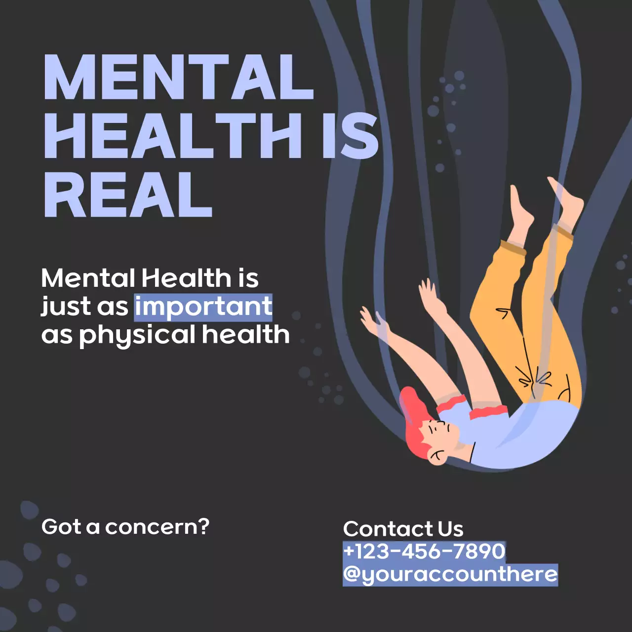Black Modern Mental Health Promotion Social Media Post