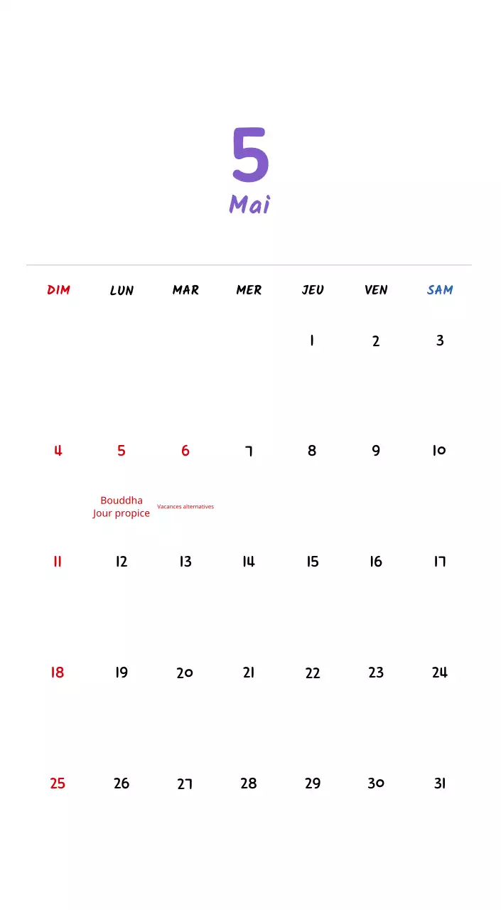 Calendrier du Nouvel An avec de jolies illustrations