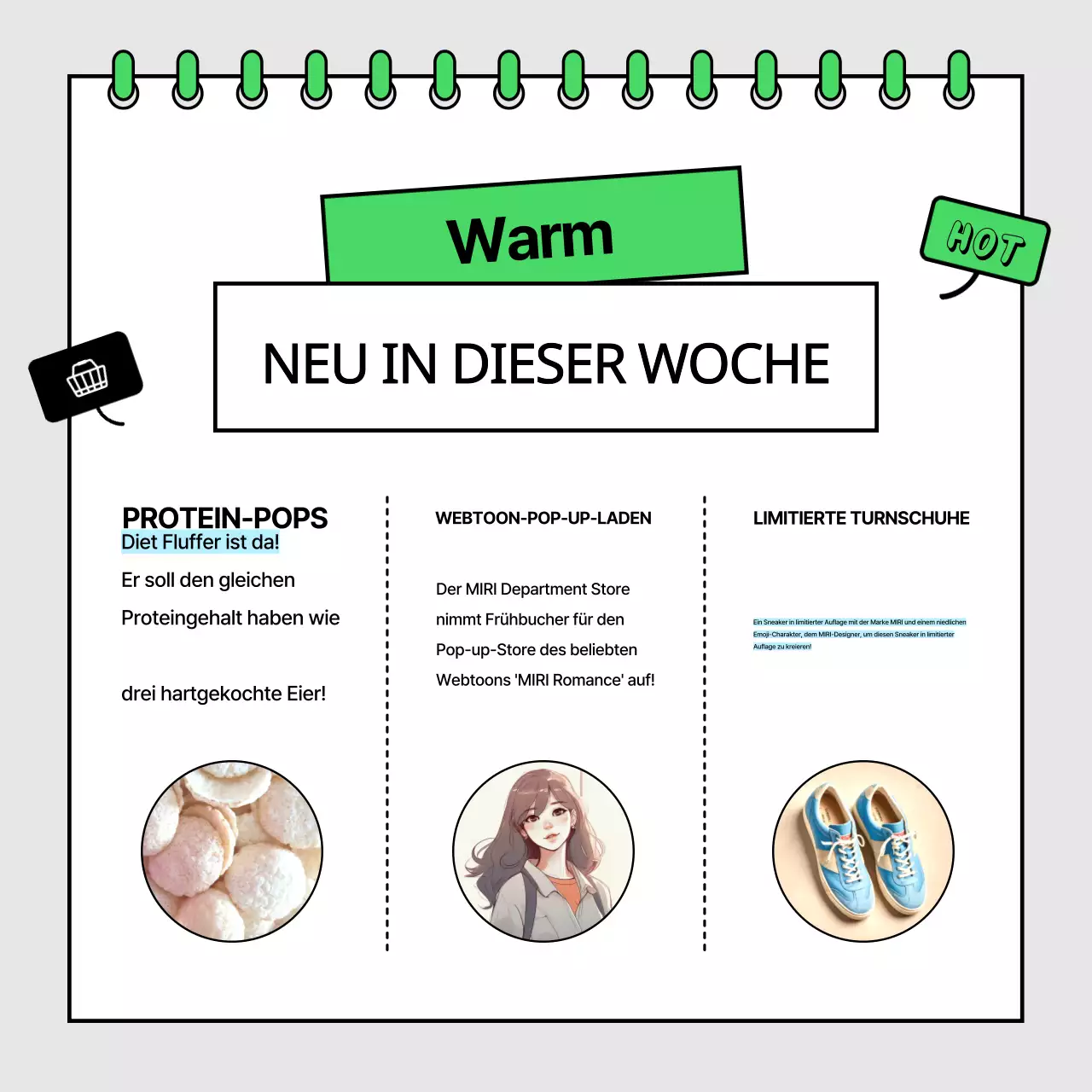 Ein lindgrüner, minimalistischer Marketing-Referenz-Newsletter