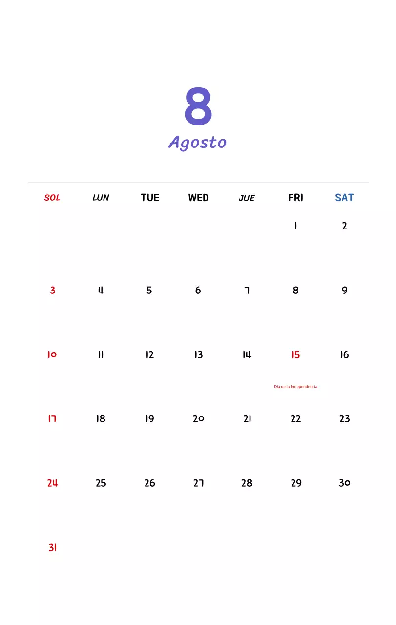 Calendario de Año Nuevo con simpáticas ilustraciones