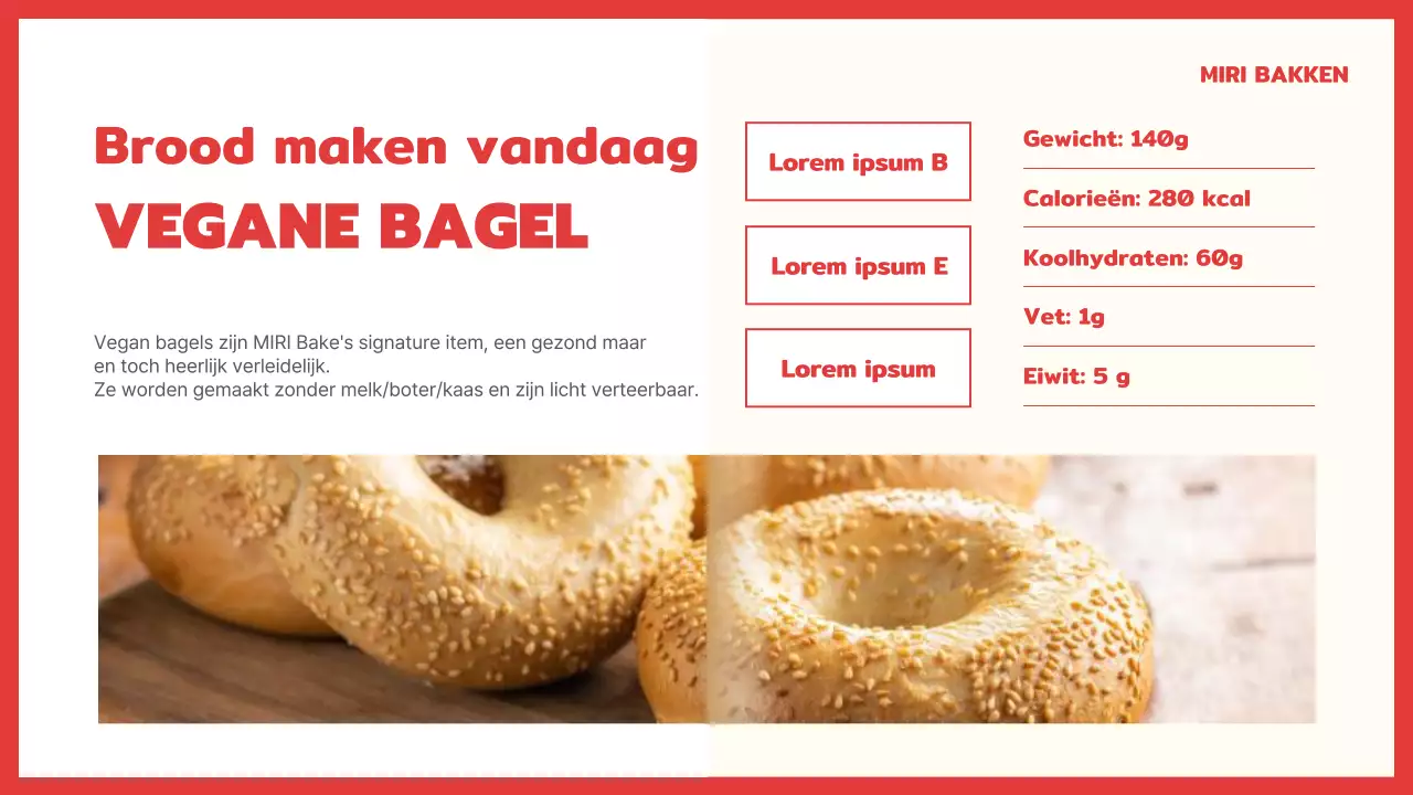 Over deze schattige rood met gele veganistische bakles van een dag