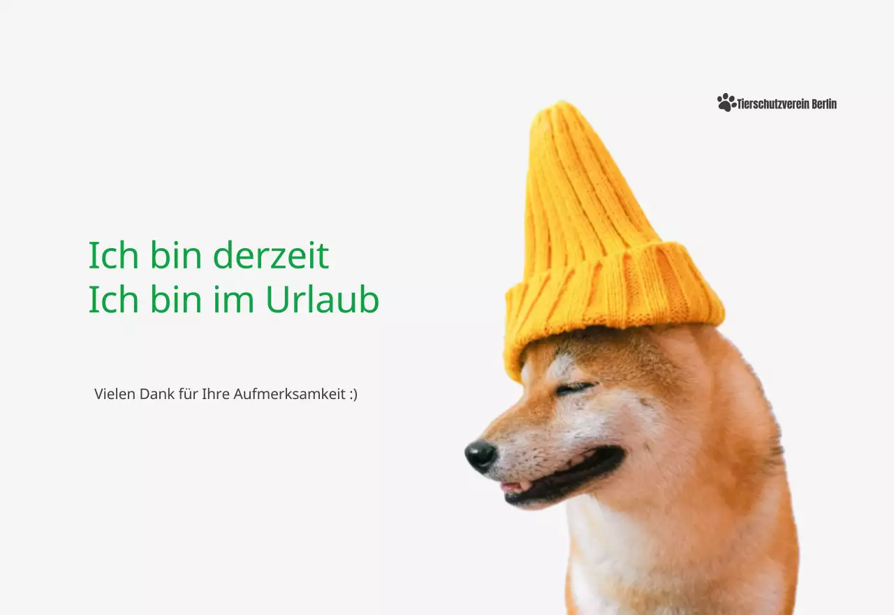 Ein Kalender mit einem Welpenfoto und einer süßen Botschaft in grüner Akzentfarbe