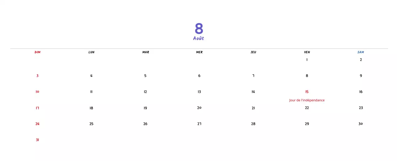 Calendrier du Nouvel An avec de jolies illustrations