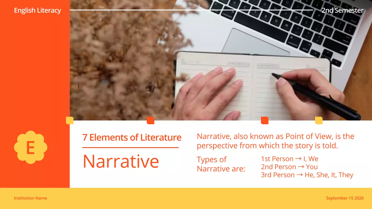 Orange Classic Literature Lecture Presentation