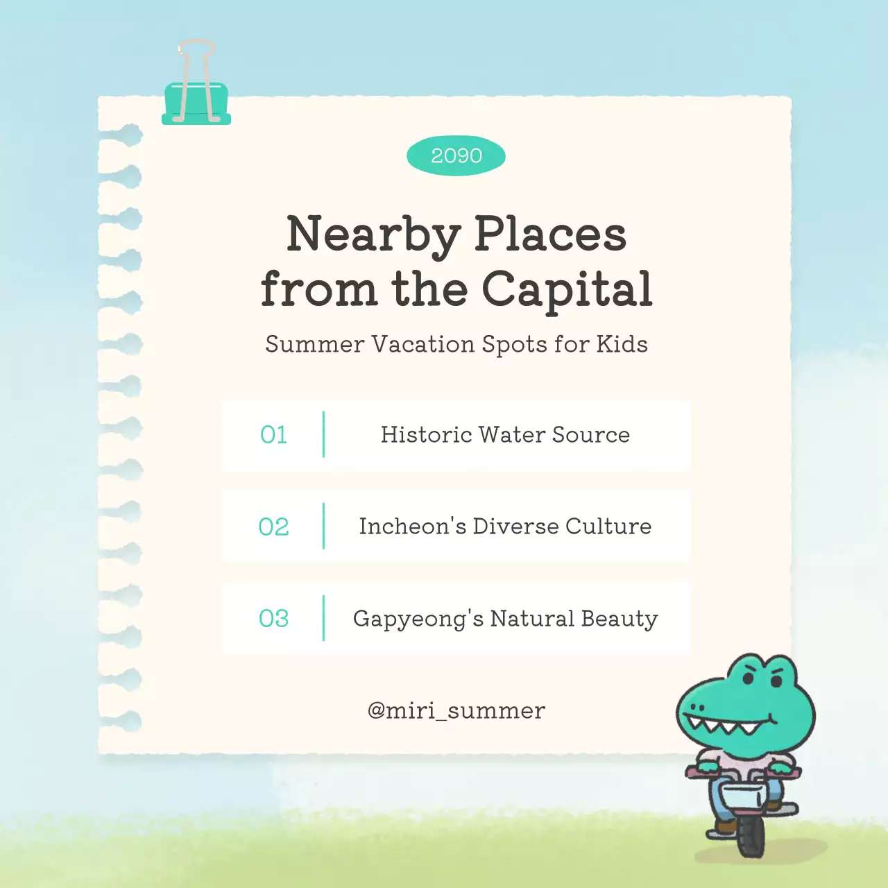 Beige Playful Vacation Guide Social Media Post