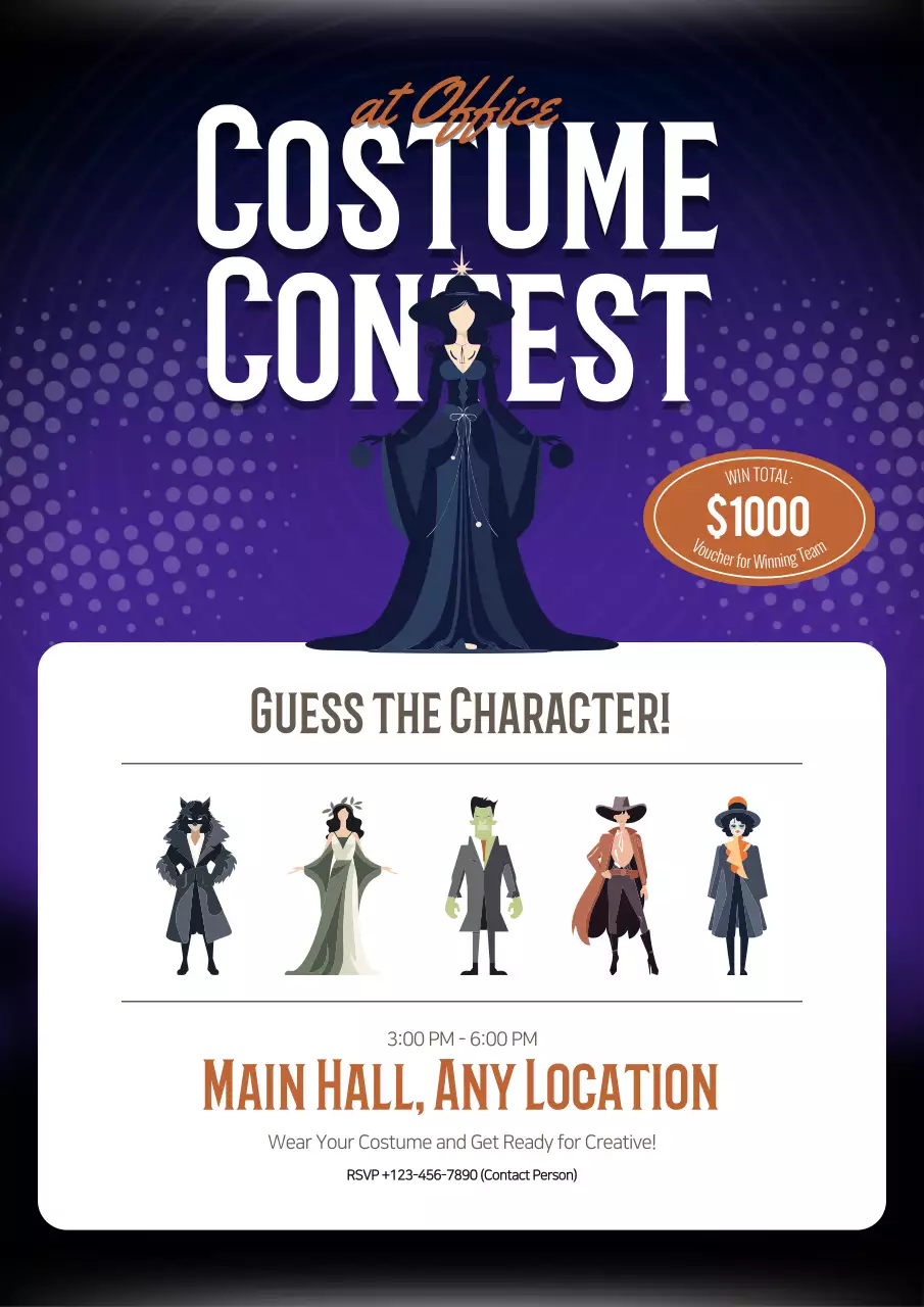 Purple Trendy Costume Event Poster