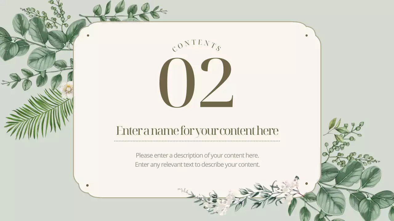 그린 엘레강트 보태니컬 프레젠테이션