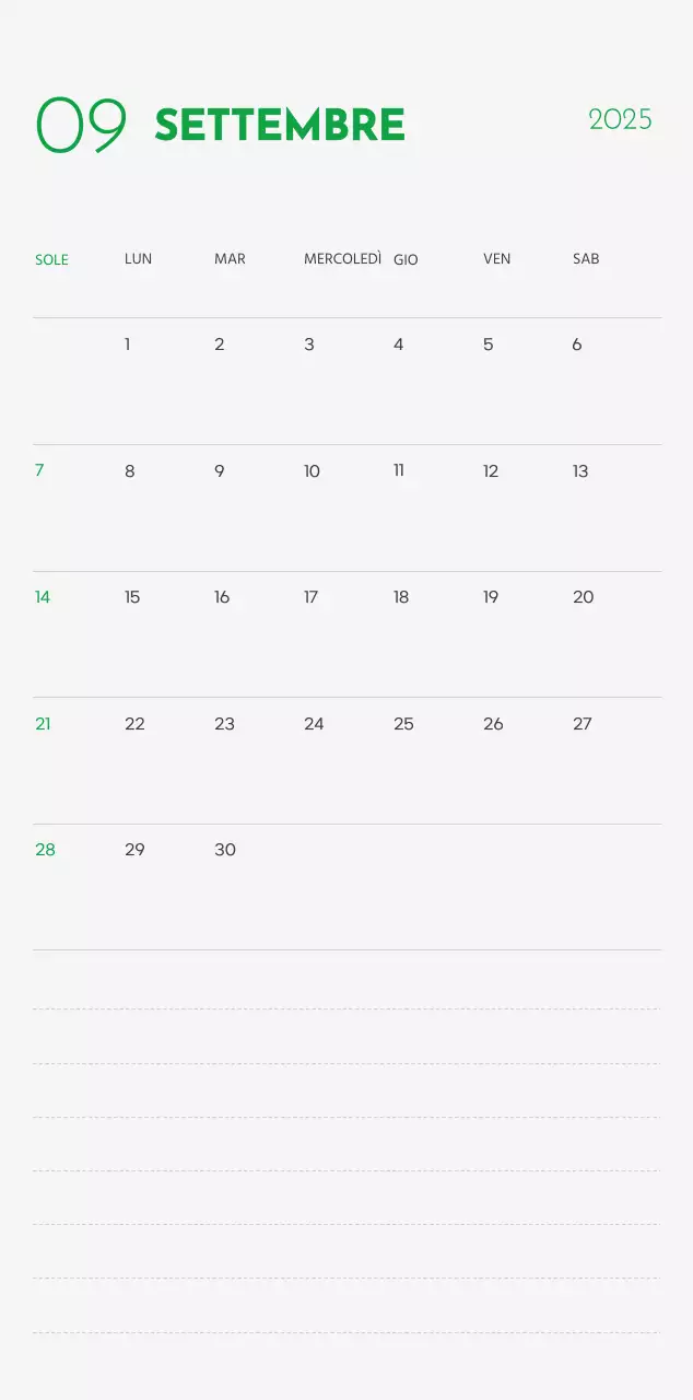Un calendario con la foto di un cucciolo e un simpatico messaggio in colore verde.