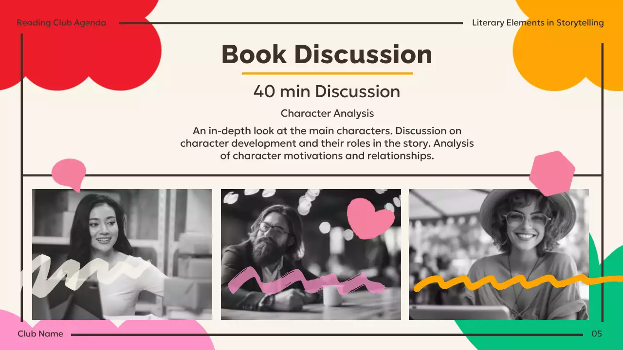 Colorful Modern Reading Agenda Presentation