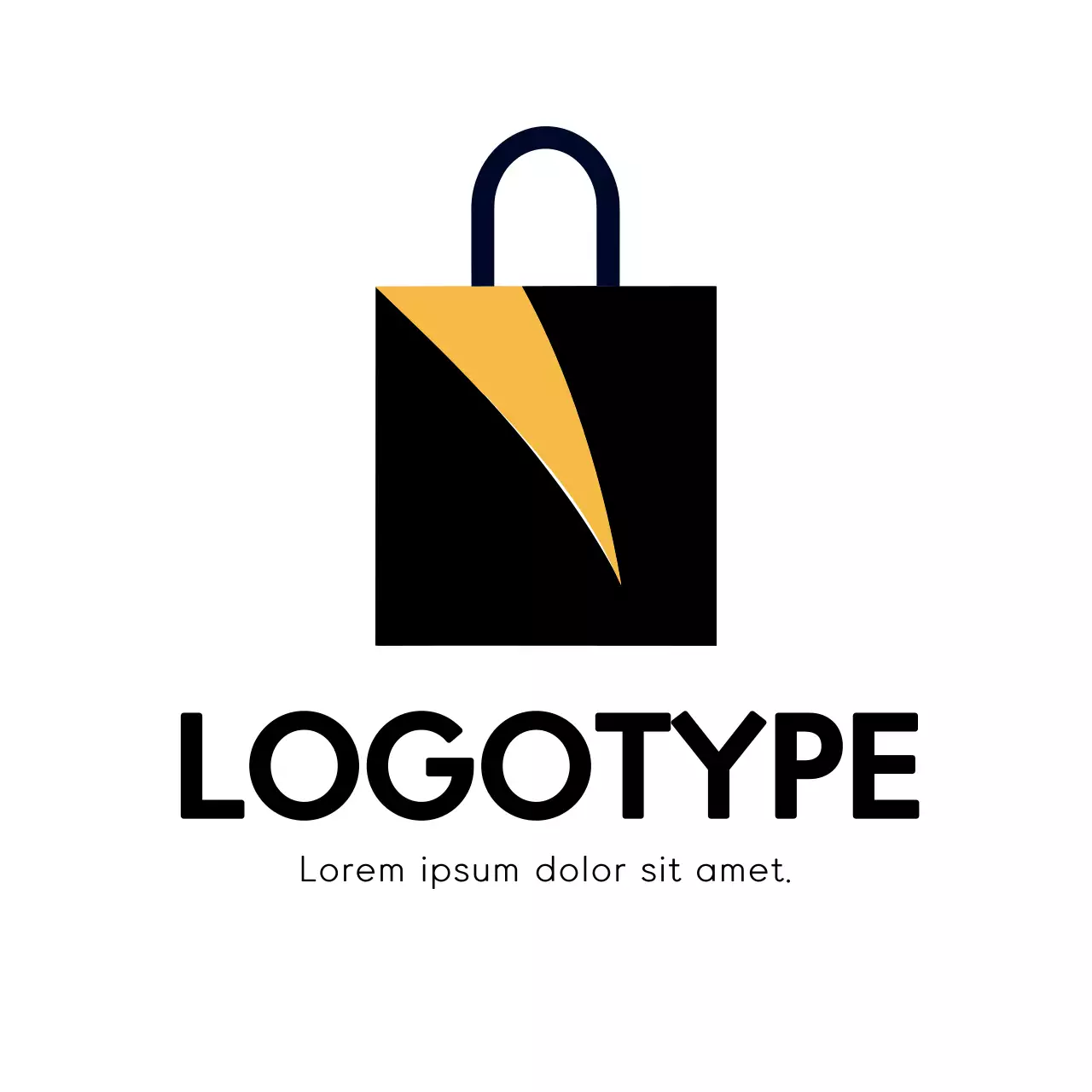 Black Minimal Shopping Logo