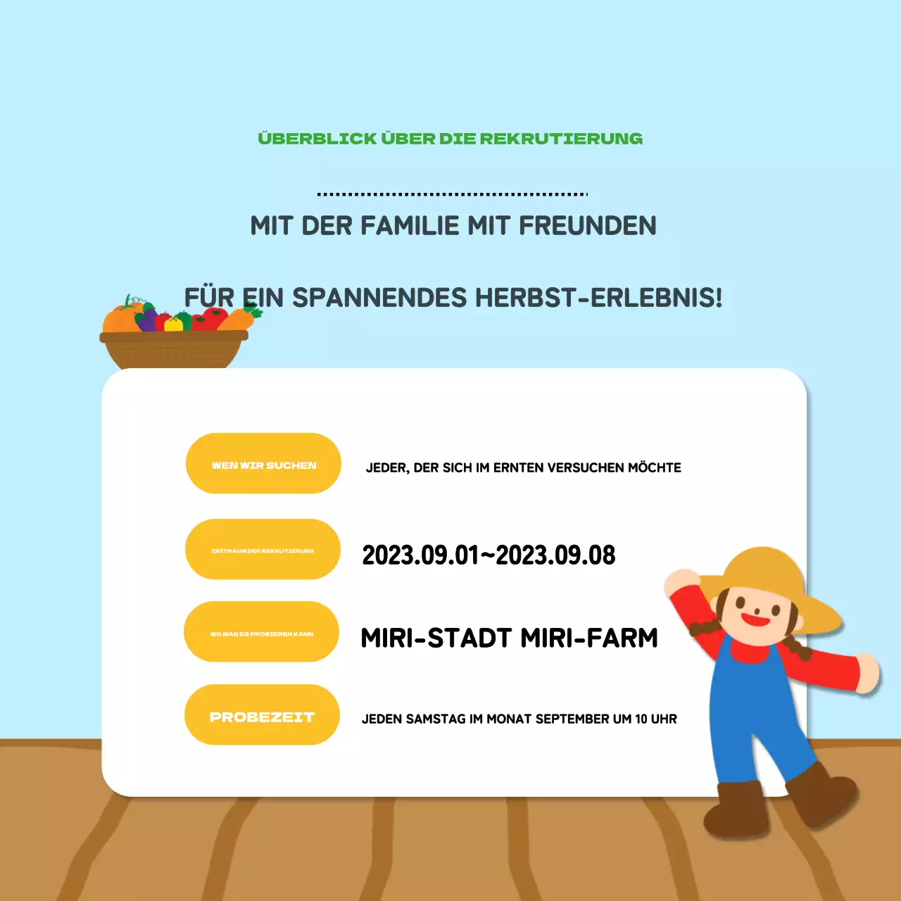 Informationen zur Ernte der schönen blauen und gelben Herbstfarben