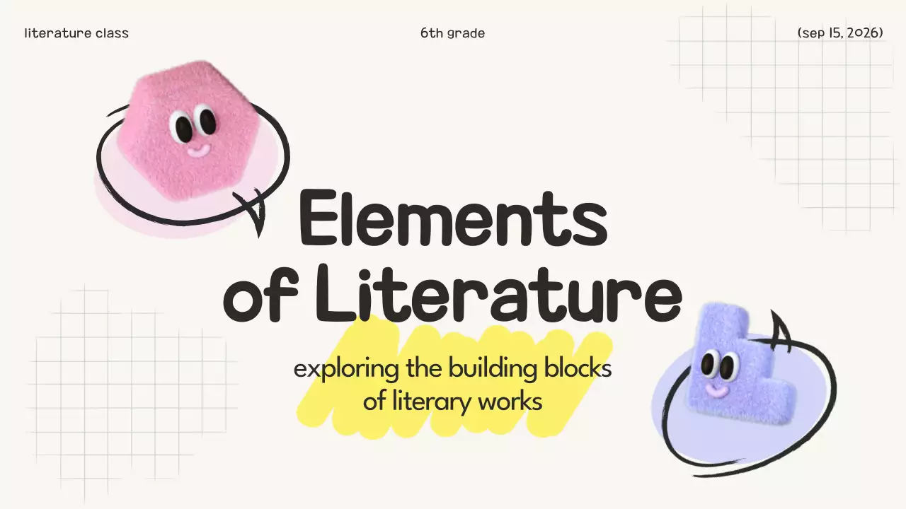 Yellow Playful Literature Class Presentation